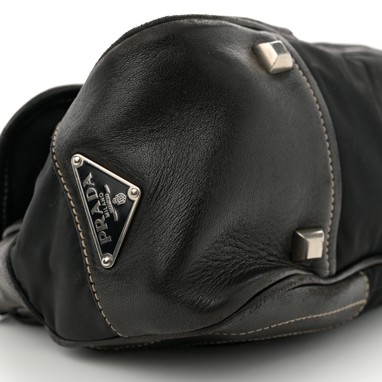 Prada Tessuto Nylon Tassel Shoulder Bag Black 9 of 16