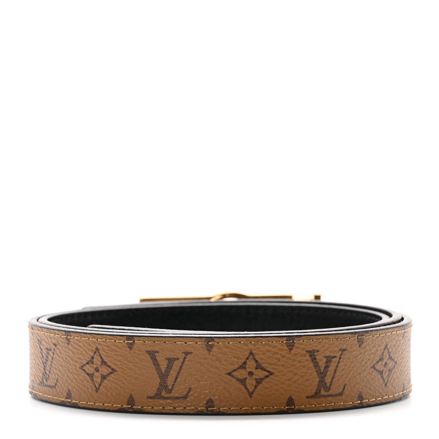 Louis Vuitton Monogram 25mm Dauphine Reversible Belt 85 34 Black 2 of 5