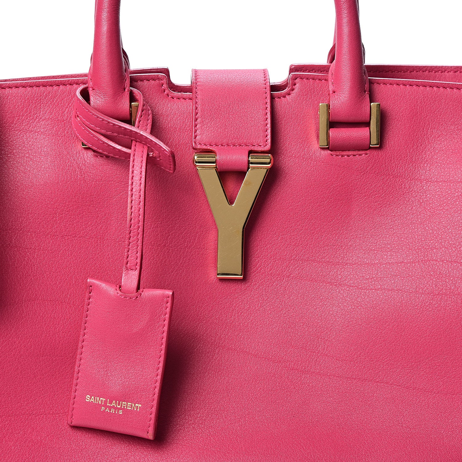 Saint Laurent Calfskin Small Classic Y Cabas Fuchsia 6 of 8