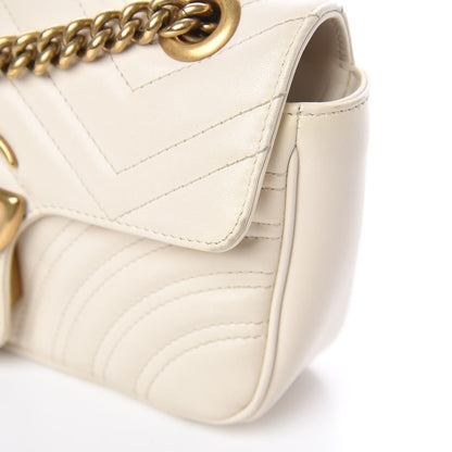 Gucci Calfskin Matelasse Mini GG Marmont Shoulder Bag White 19 of 20