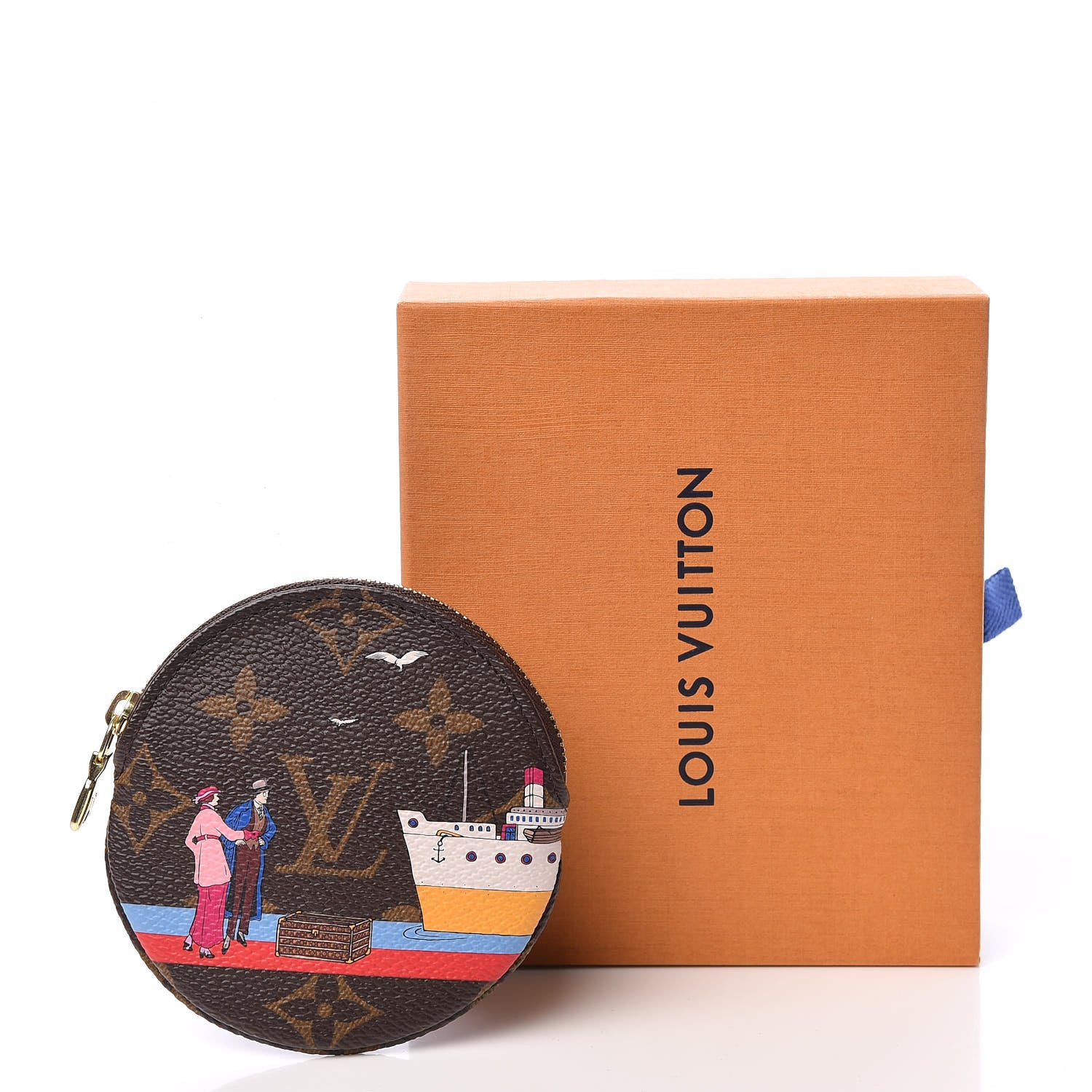 Louis Vuitton Monogram 2016 Christmas Animation Round Coin Purse Rouge 7 of 7