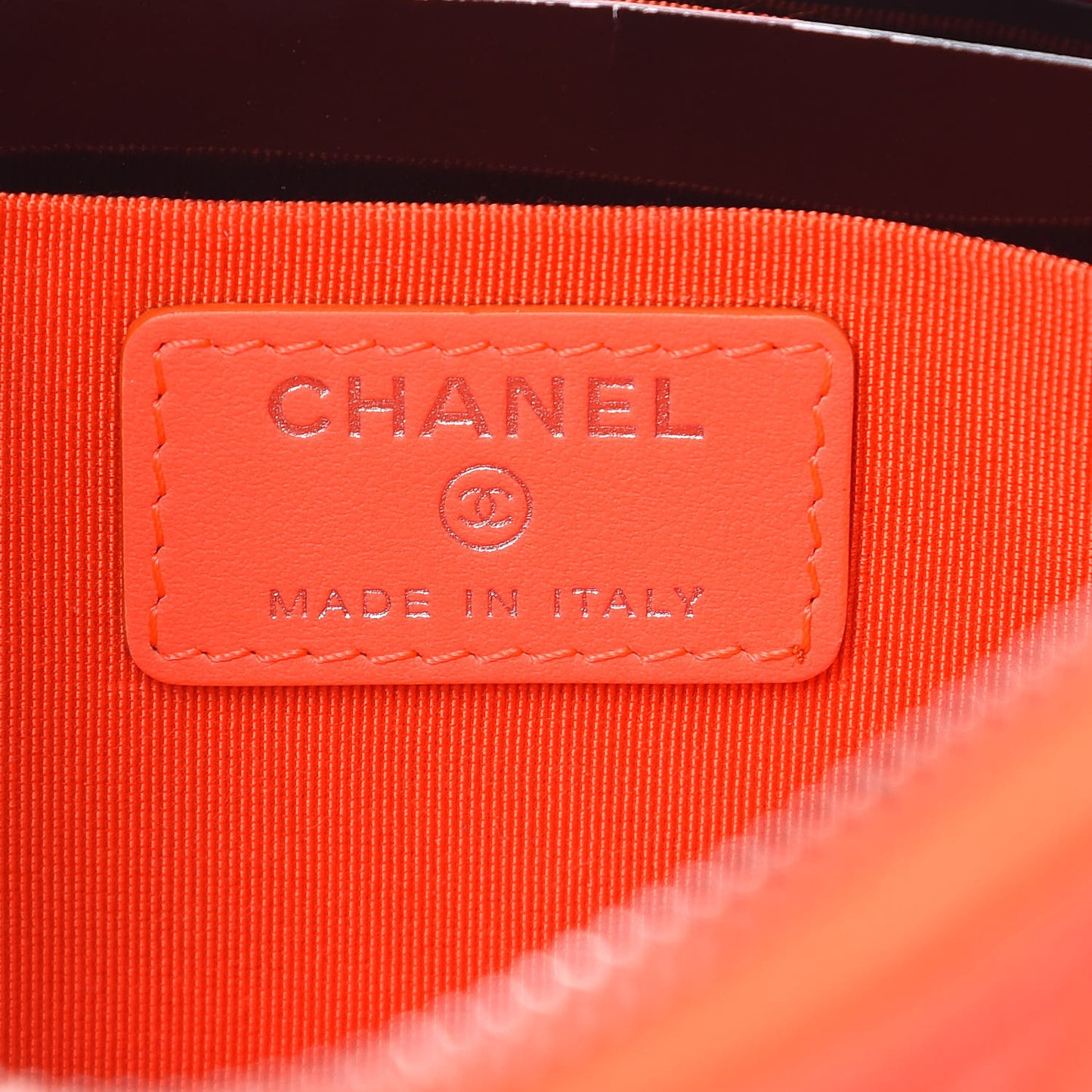Goatskin Quilted Medium Reissue Cosmetic Case Orange