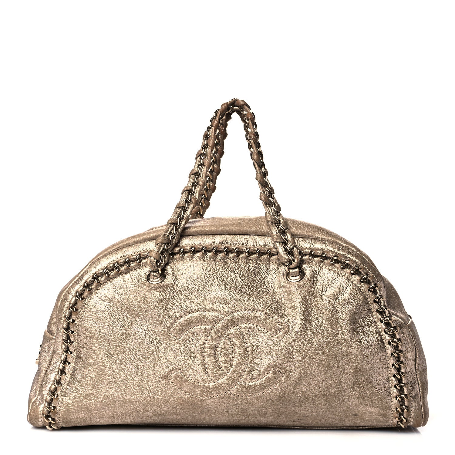Chanel Metallic Goatskin Large Luxe Ligne Bowler Gold 1 of 15