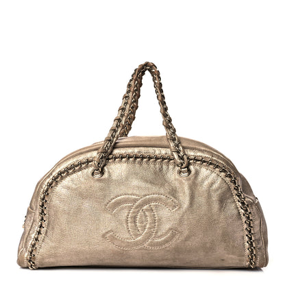 Chanel Metallic Goatskin Large Luxe Ligne Bowler Gold 1 of 15