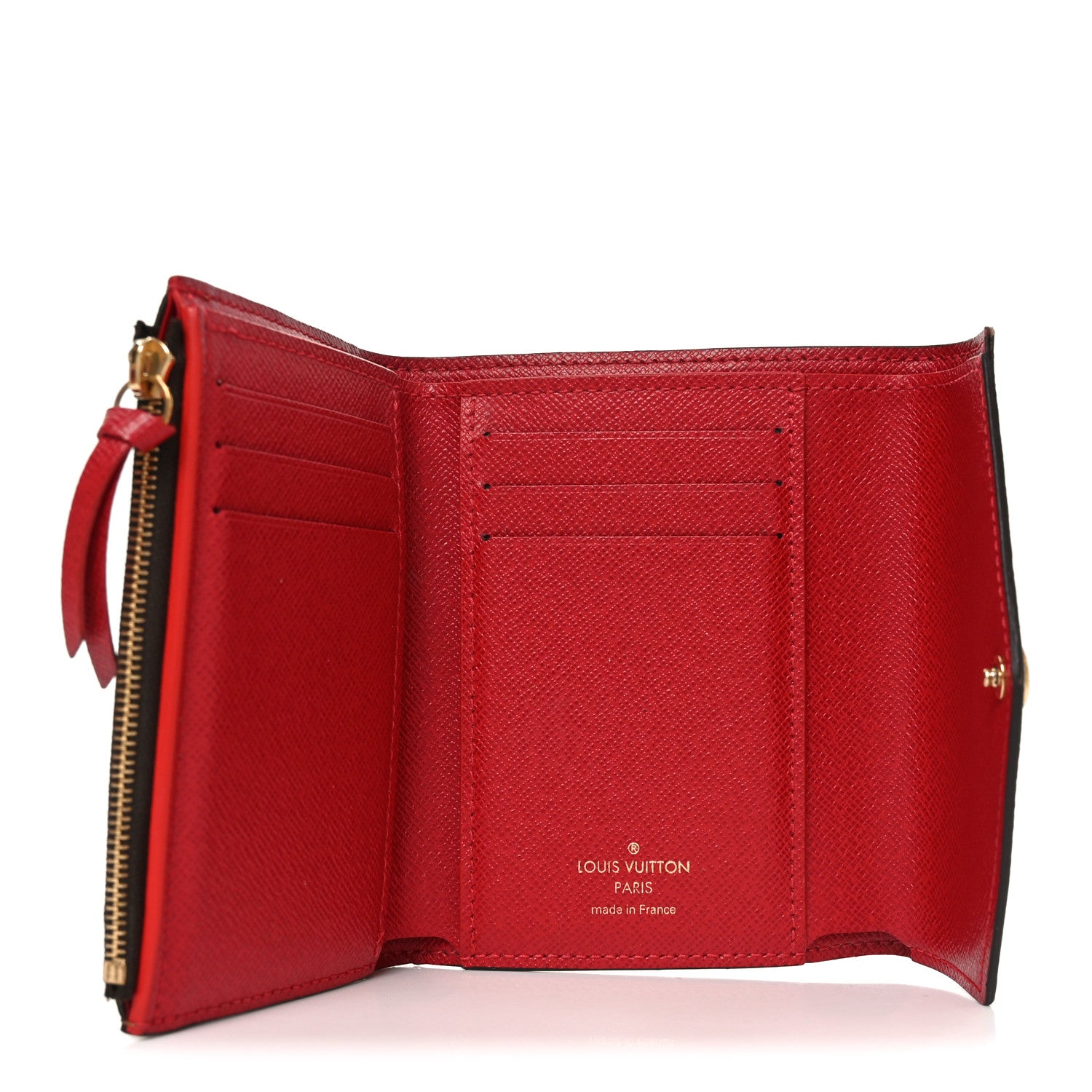 Louis Vuitton Damier Ebene Victorine Wallet Red 5 of 7
