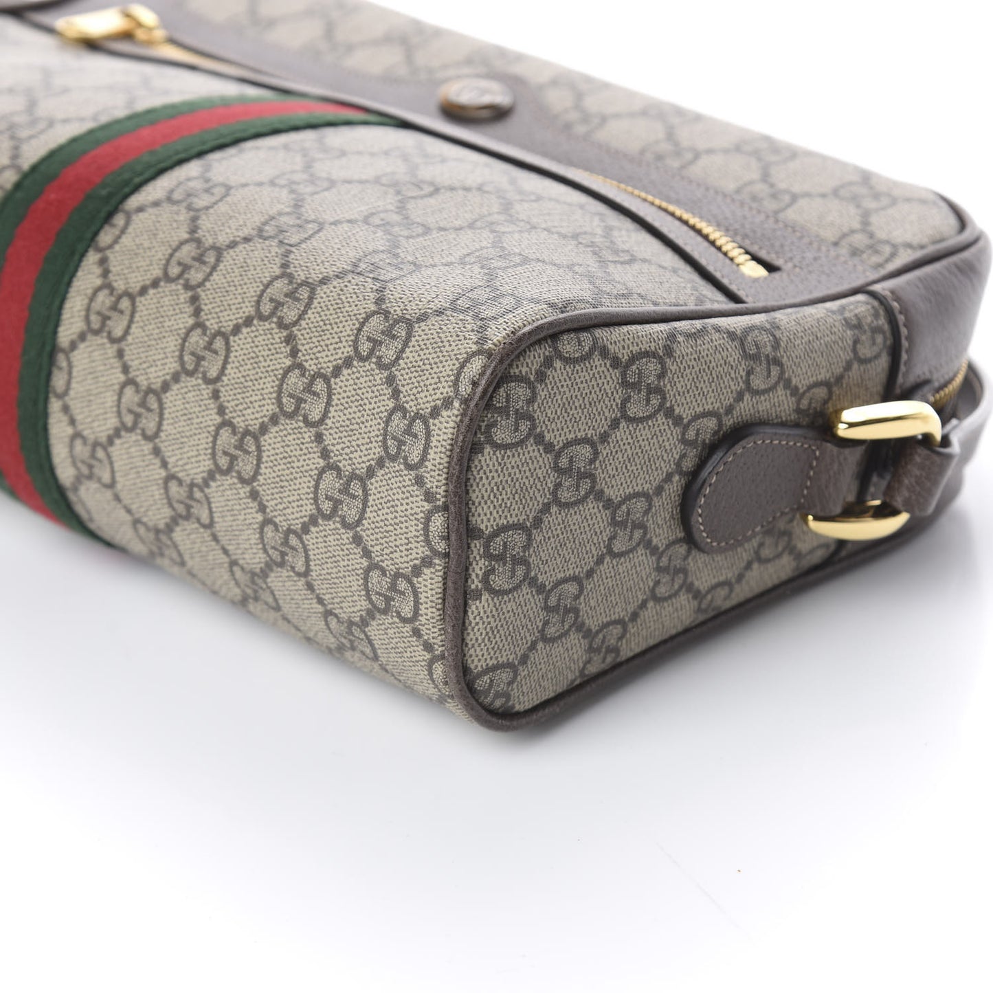 GG Supreme Monogram Web Small Ophidia Shoulder Bag Brown