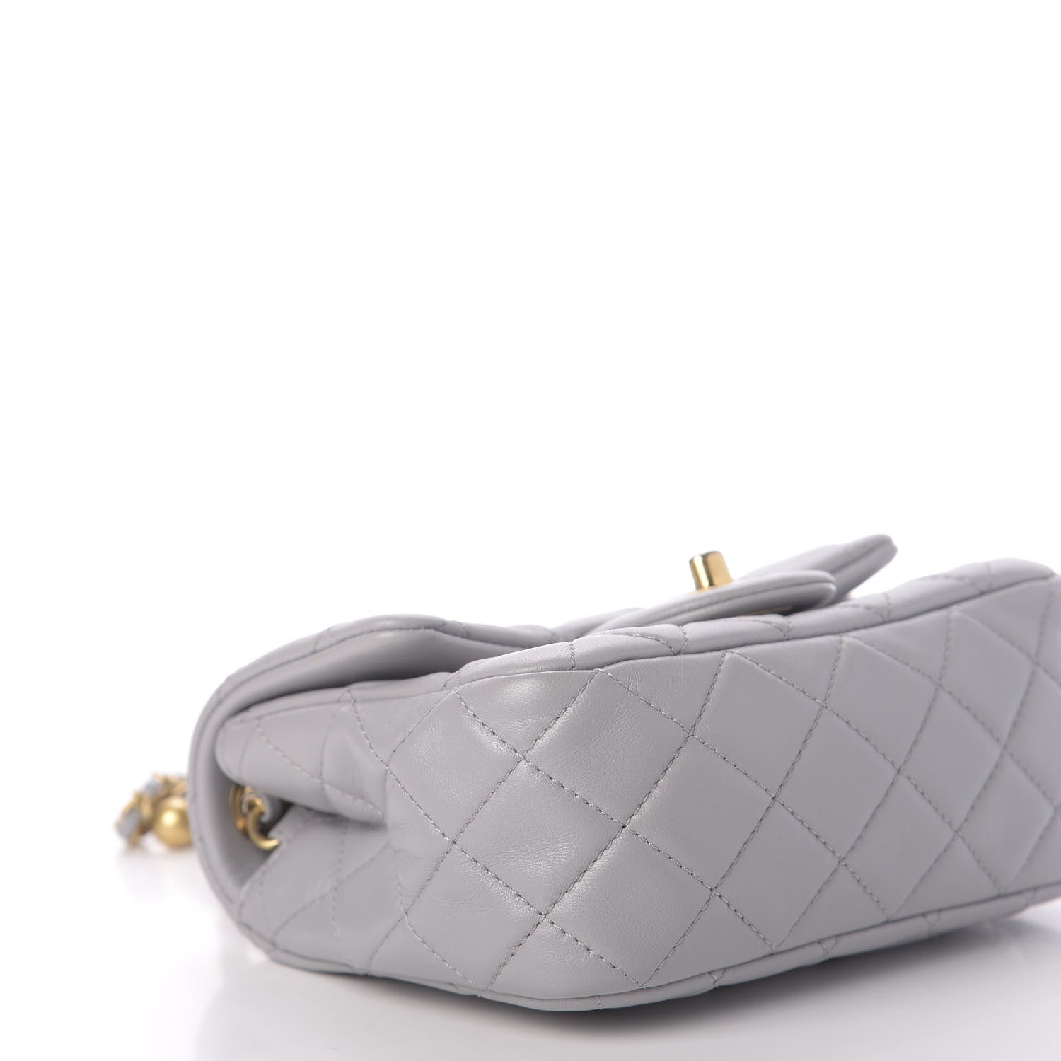 Chanel Lambskin Quilted Mini Pearl Crush Flap Light Grey 7 of 11