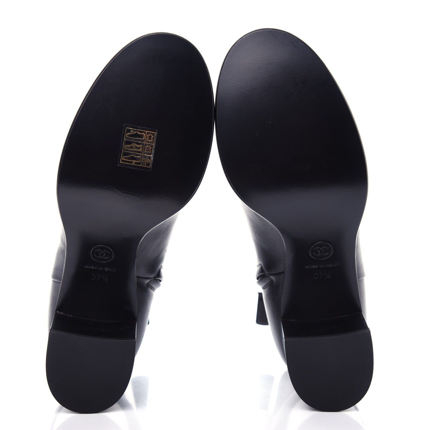 Chanel Calfskin CC Ankle Boots 37.5 Black 6 of 11