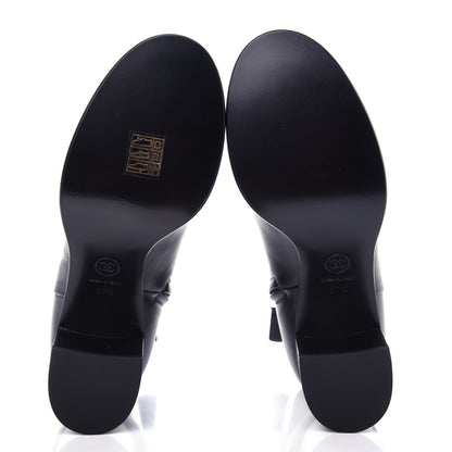 Chanel Calfskin CC Ankle Boots 37.5 Black 6 of 11