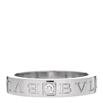 Bulgari 18K White Gold Diamond B.Zero1 Essential Band Ring 54 7 1 of 5