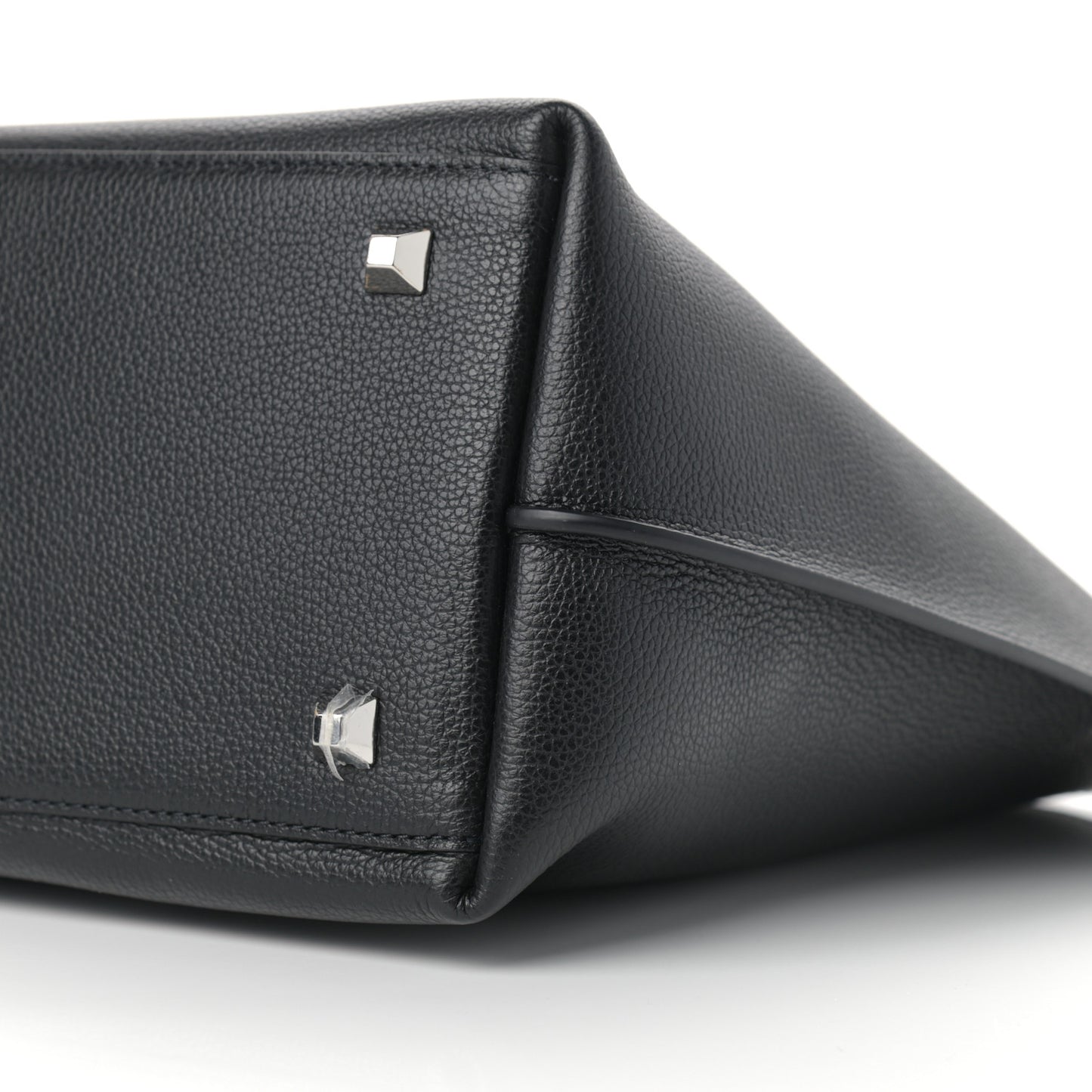 Grained Calfskin Medium Yris Shopper Tote Black