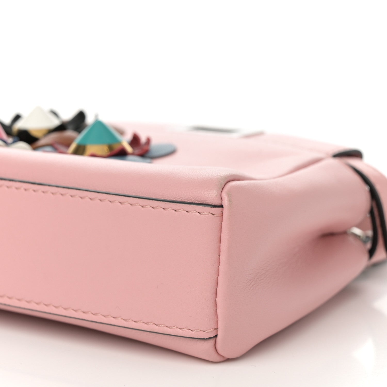 Fendi Nappa Flowerland Micro Peekaboo Iconic Satchel Bubblegum Multicolor 11 of 11