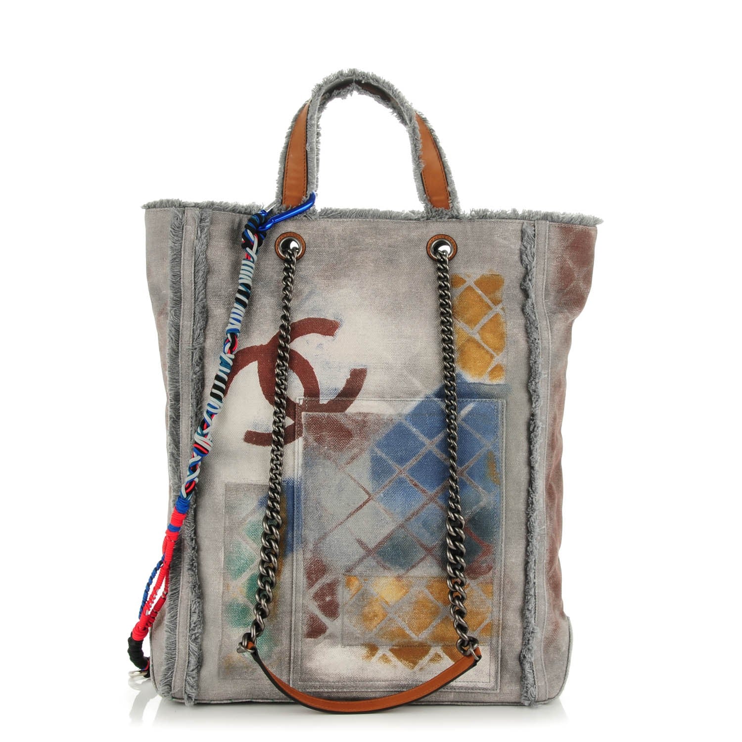 Chanel Canvas Large Graffiti Tote Grey 1 of 7