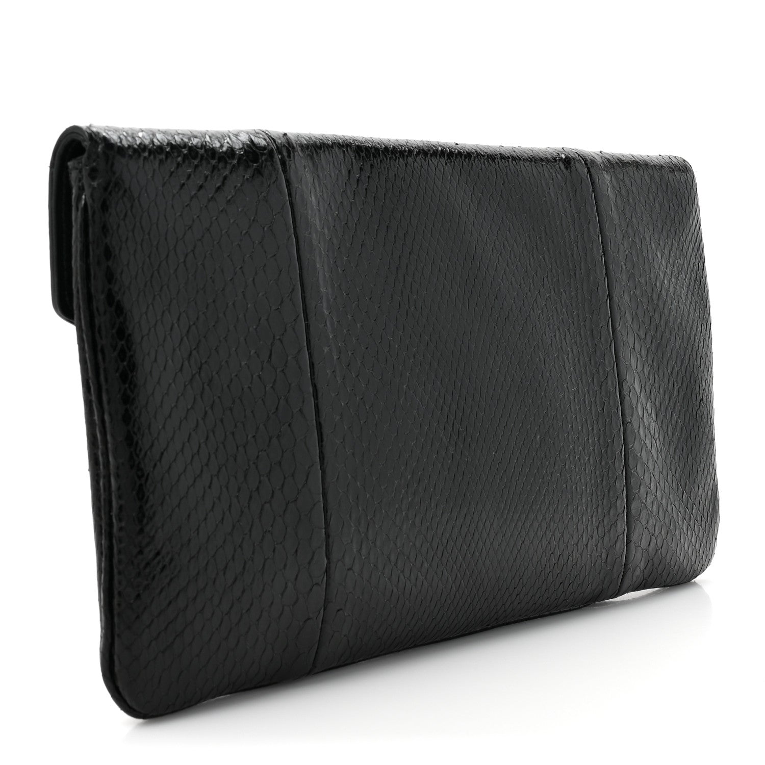 Gucci Snakeskin Rajah Broadway Envelope Clutch Black 3 of 11