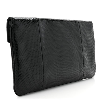 Gucci Snakeskin Rajah Broadway Envelope Clutch Black 3 of 11