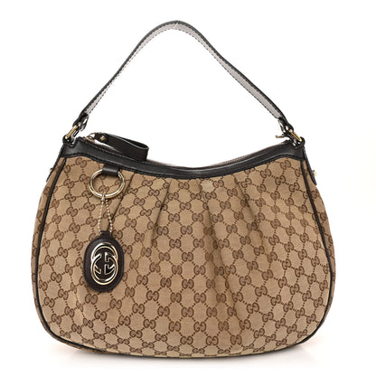 Gucci Monogram Medium Sukey Hobo Dark Brown 1 of 14