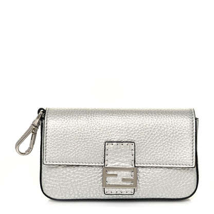 Fendi Cuoio Romano Lux Selleria Micro Belt Baguette Charm Argento 1 of 13