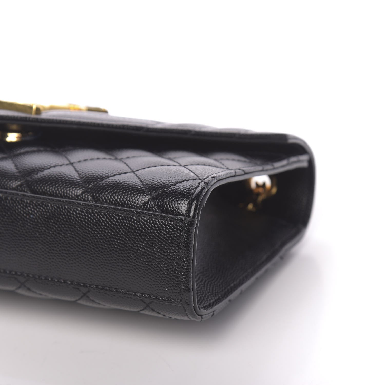 Saint Laurent Grain De Poudre Textured Mixed Matelasse Triquilt Small Monogram Satchel Black 8 of 11
