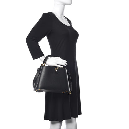 Louis Vuitton Taurillon Capucines BB Black 2 of 13