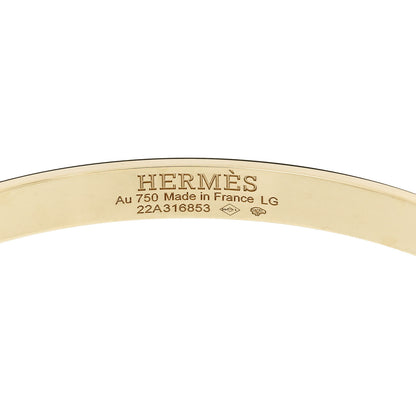 Hermes 18K Yellow Gold Diamond PM Kelly Bracelet LG 4 of 5