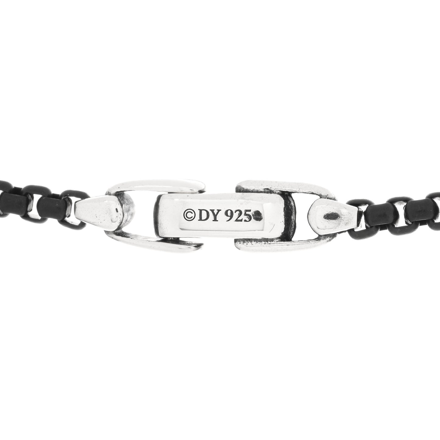 Sterling Silver Stainless Steel 2.7mm Smooth Amulet Box Chain Necklace Black