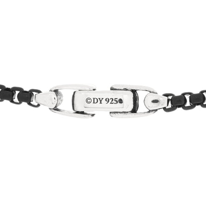 David Yurman Sterling Silver Stainless Steel 2.7mm Smooth Amulet Box Chain Necklace Black 3 of 3