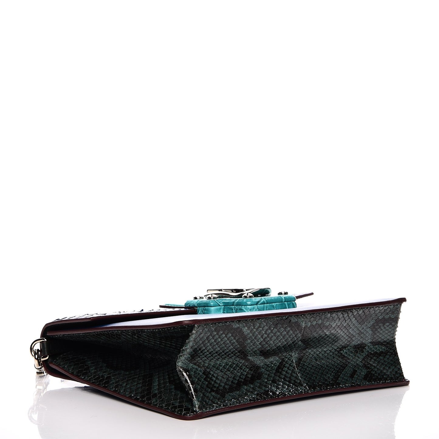 Python Calfskin Lucia Satchel Blue