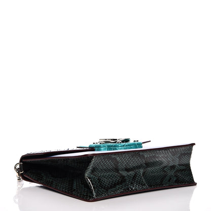 Dolce & Gabbana Python Calfskin Lucia Satchel Blue 4 of 8