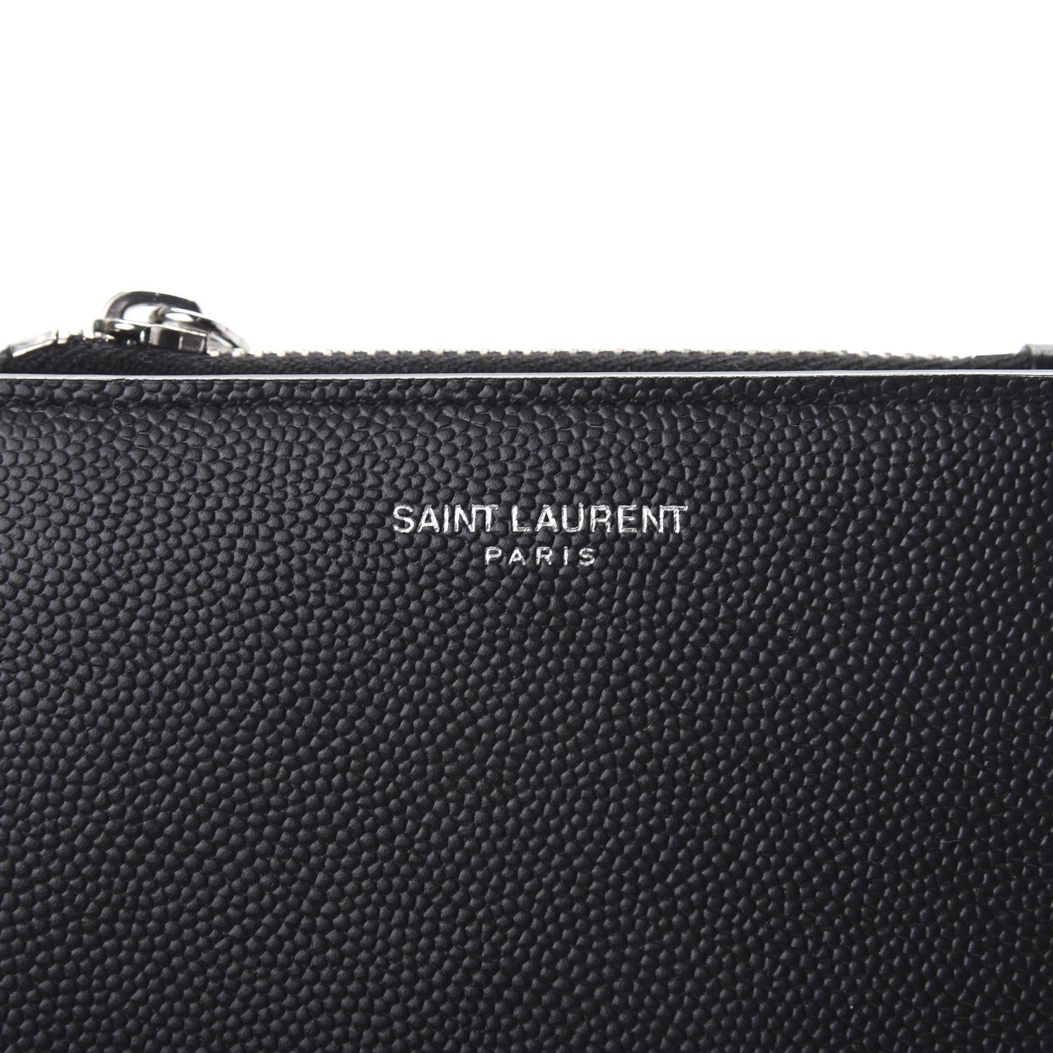 Saint Laurent Grain De Poudre Zippered Card Holder Black 6 of 7