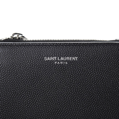 Saint Laurent Grain De Poudre Zippered Card Holder Black 6 of 7