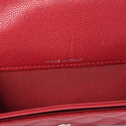 Chanel Caviar Quilted Flap Card Holder Dark Red 7 of 9