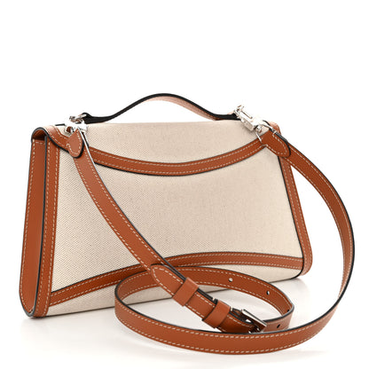 Moynat Cotton Canvas Linen Calfskin Gabrielle Clutch 3 of 9