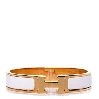 Hermes Enamel Narrow Clic Clac H Bracelet PM White 1 of 4