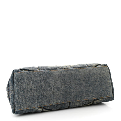 Saint Laurent Denim Quilted Small Loulou Puffer Monogram Chain Satchel Blue Cinnamon 4 of 12