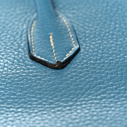 Hermes Taurillon Clemence Birkin 35 Blue Jean 40 of 47