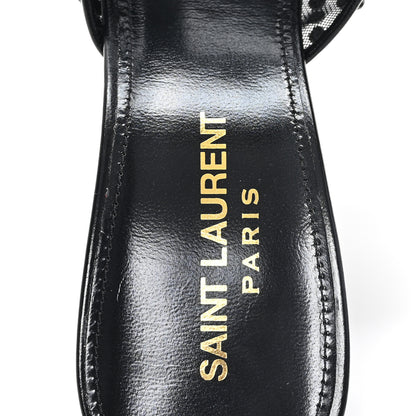Saint Laurent Tulle Strass Gippy 110 Mule Sandals 38.5 Black 8 of 8