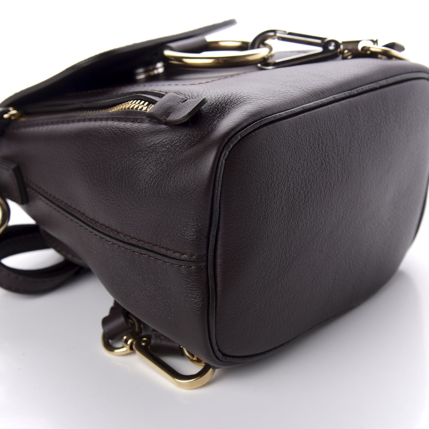 Suede Calfskin Mini Faye Backpack Carbon Brown