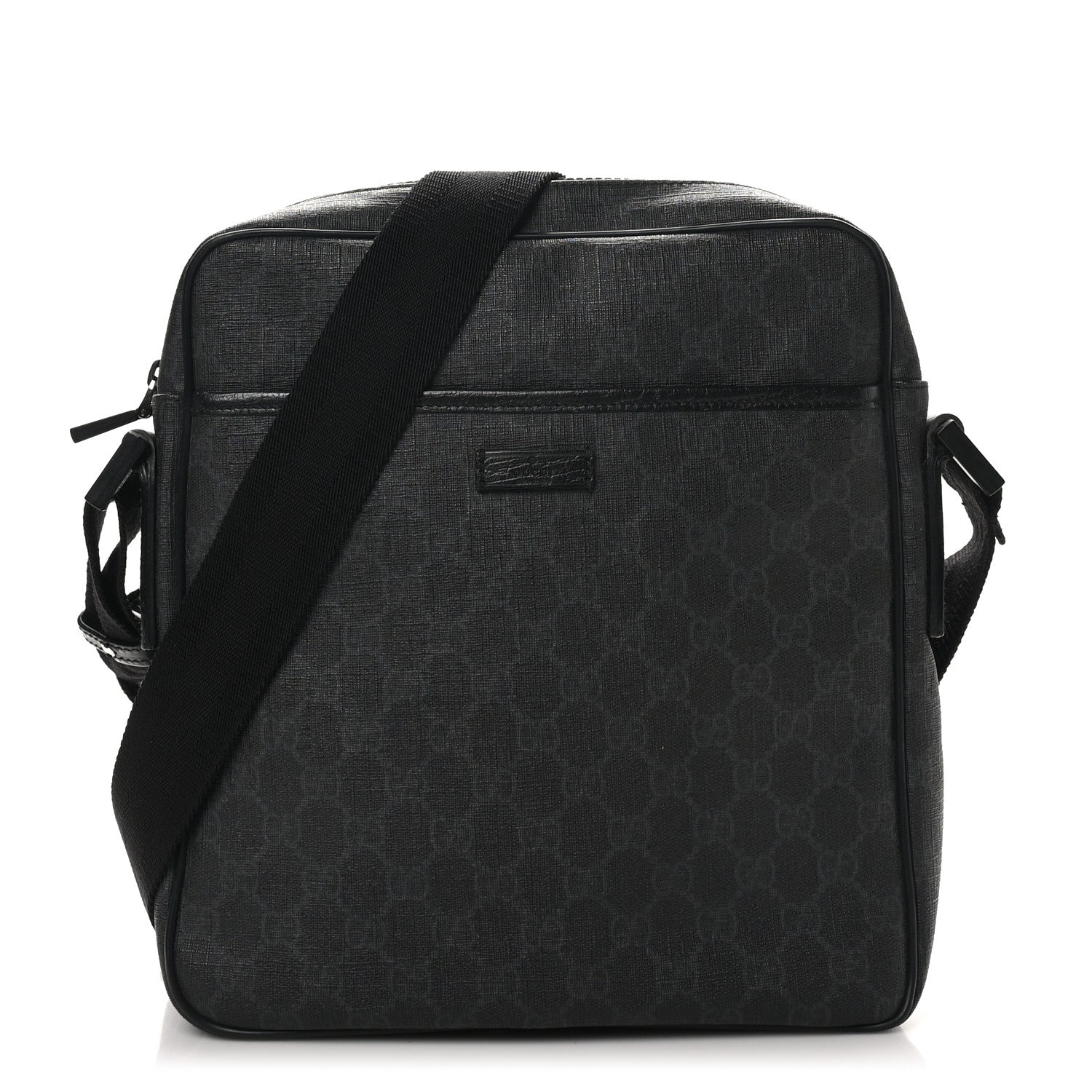 Gucci GG Supreme Monogram Messenger Bag Black Grey 1 of 10