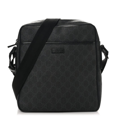 Gucci GG Supreme Monogram Messenger Bag Black Grey 1 of 10