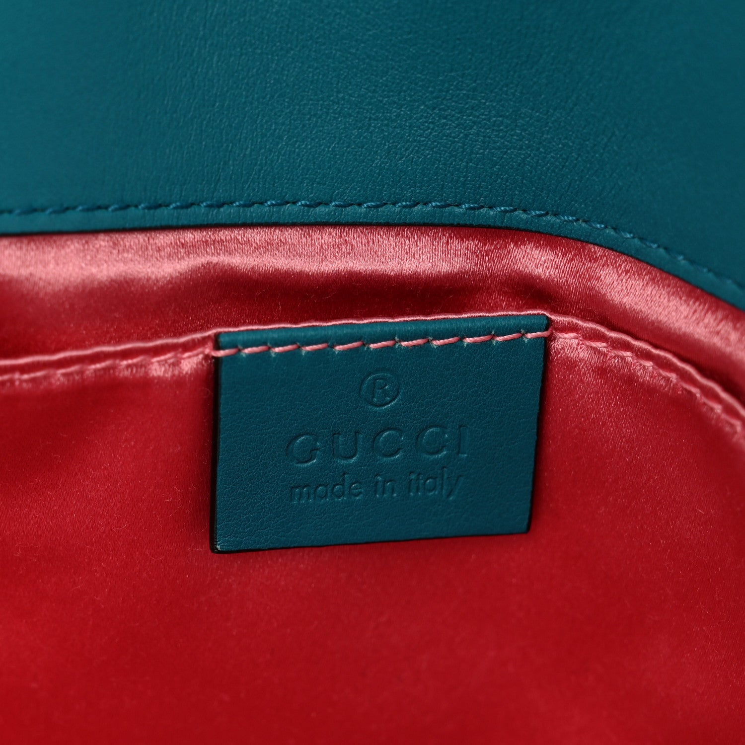 Gucci Velvet Matelasse Embroidered Mini GG Marmont Shoulder Bag Pavone Cyan 7 of 10