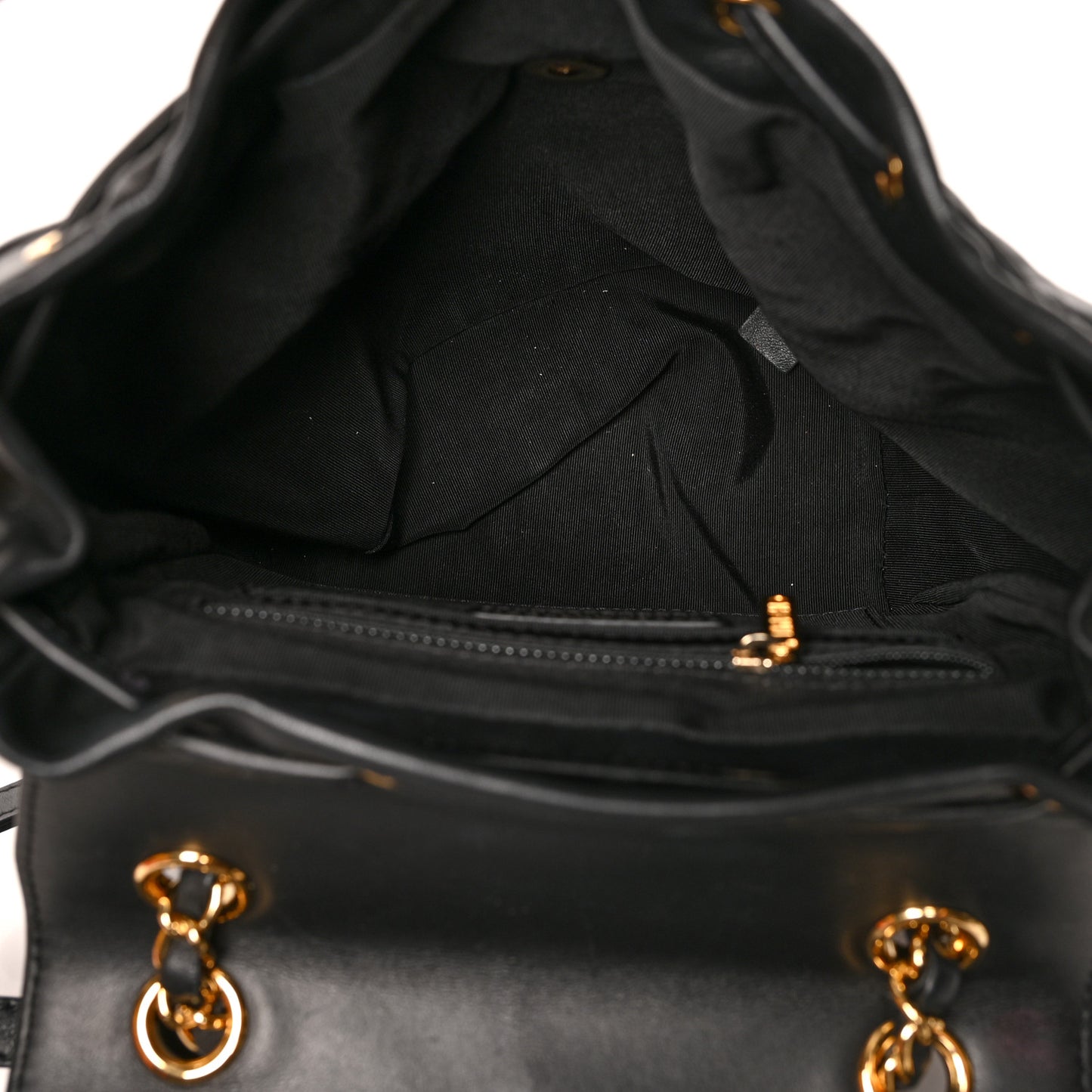 Calfskin Chevron Quilted Small Urban Spirit Backpack Black