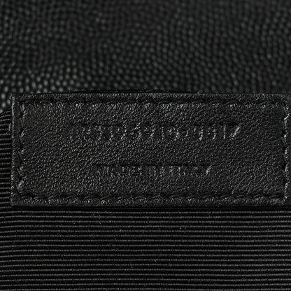 Saint Laurent Grain De Poudre Matelasse Chevron Large Monogram Satchel Black 7 of 15
