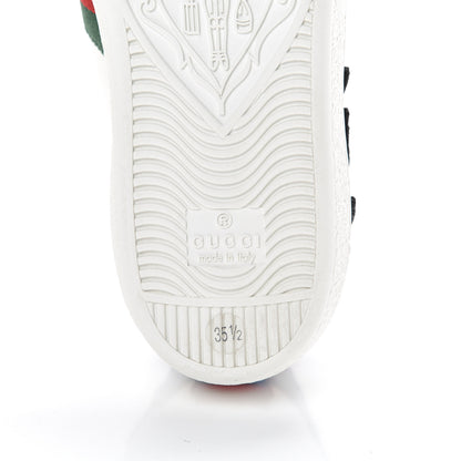 Gucci Calfskin Web Floral Embroidered Womens Ace Sneakers 35.5 White 6 of 9