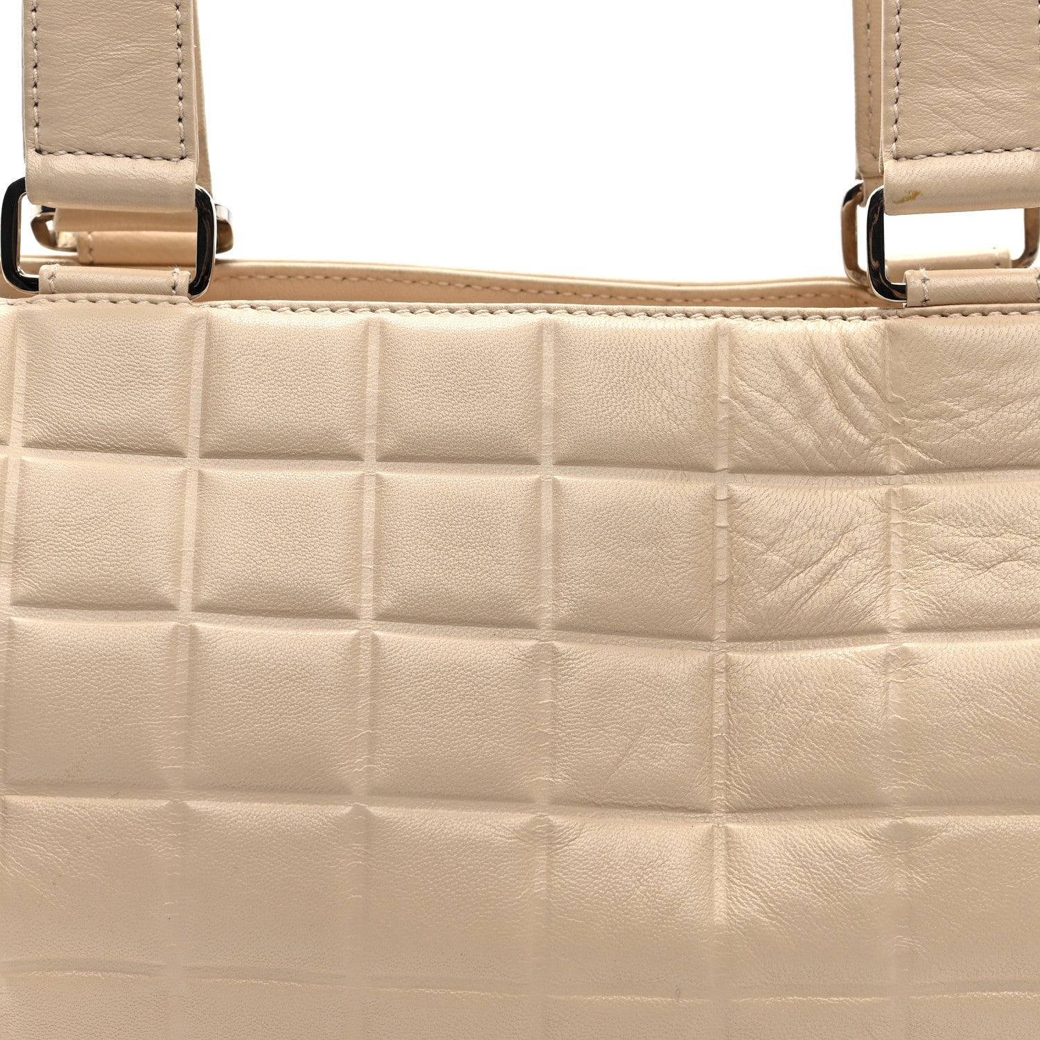 Chanel Lambskin Quilted CC Chocolate Bar Barrel Bag Beige 8 of 10