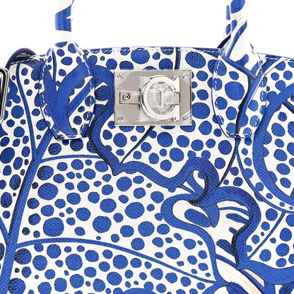 Salvatore Ferragamo Calfskin Foliage Print Small The Studio Bag White Blue 7 of 9