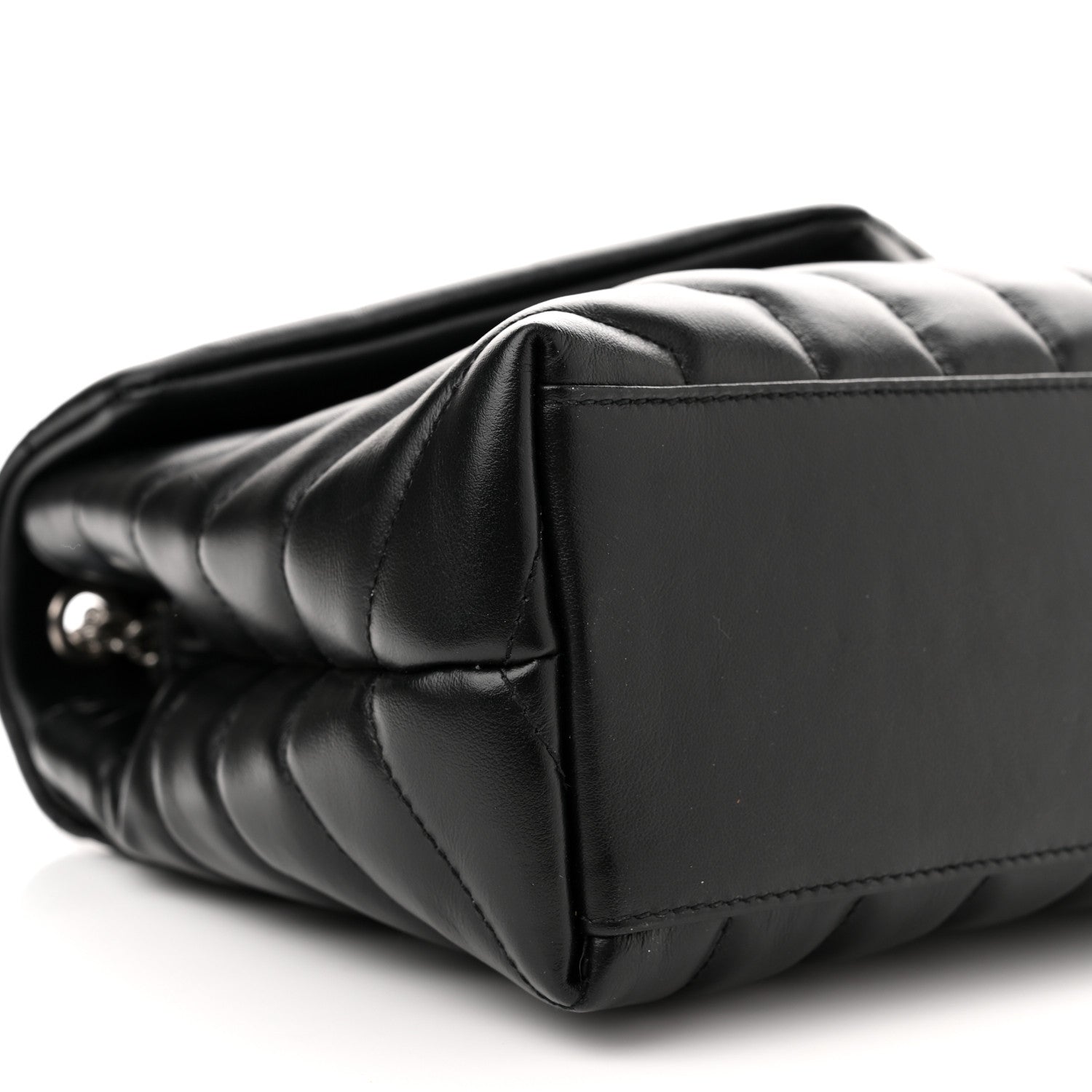 Saint Laurent Calfskin Y Quilted Monogram Small Loulou Chain Satchel Black 9 of 10