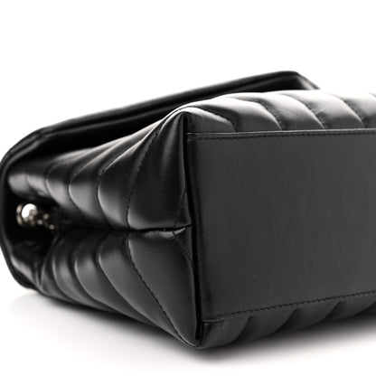 Saint Laurent Calfskin Y Quilted Monogram Small Loulou Chain Satchel Black 9 of 10