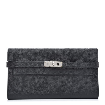 Hermes Epsom Kelly Longue Wallet Black 1 of 13