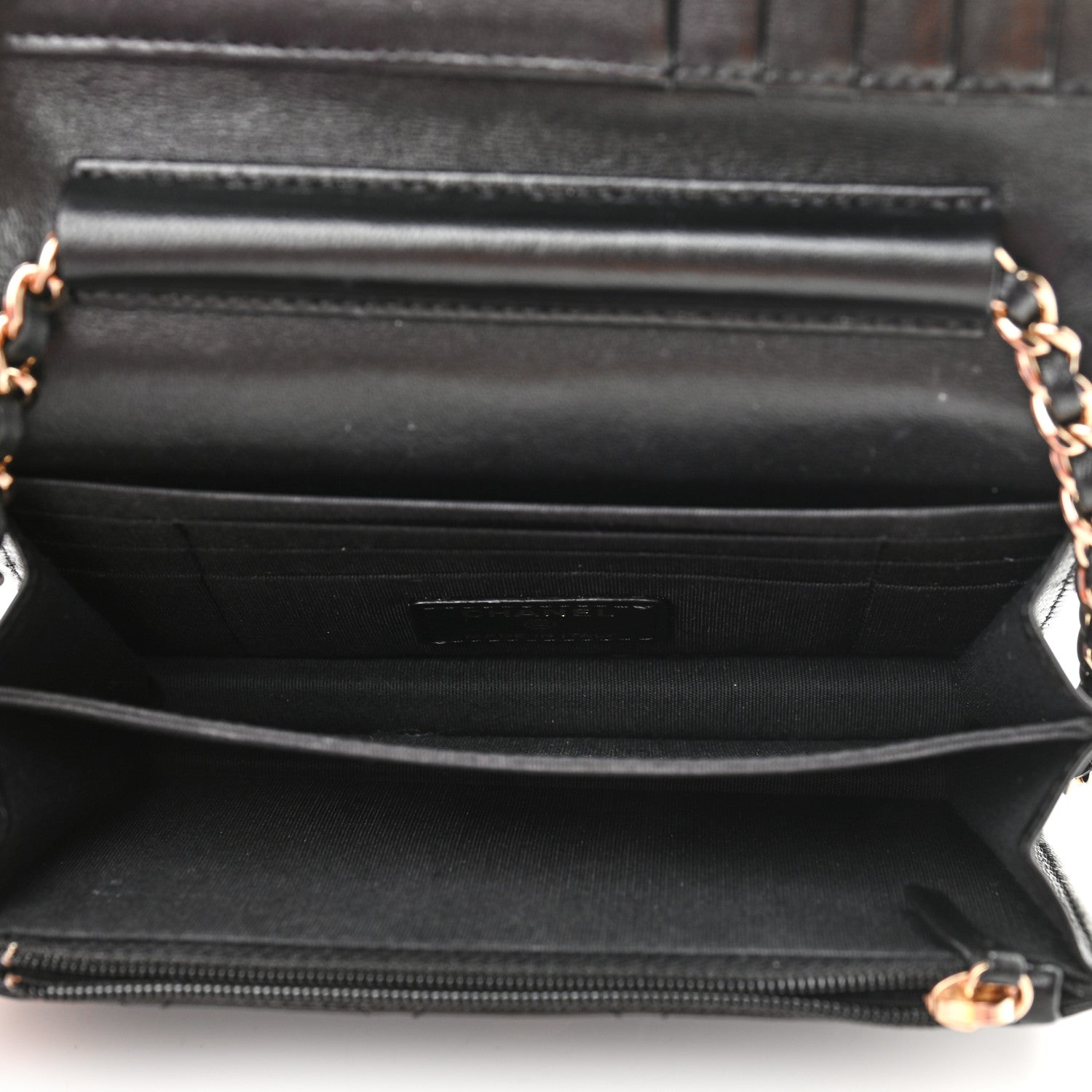 Chanel Lambskin Quilted Mini Camellia Bow Wallet On Chain WOC Black 5 of 11
