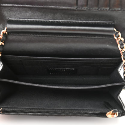 Chanel Lambskin Quilted Mini Camellia Bow Wallet On Chain WOC Black 5 of 11